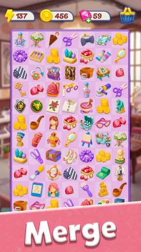 Gameplay screenshot 1 from Glow Tales: Merge & Makeover - Casual game